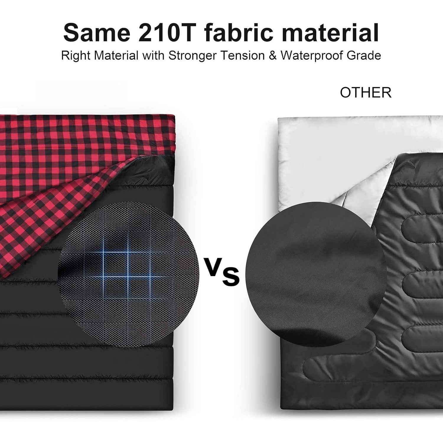 2-Person High Quality Lightweight Double Sleeping Bag for Camping & Hiking - Queen Size Warm Winter Sleeping Gear with Compression Sack, Synthetic Suitable for Backpacking, Adults Outdoor Shelter, Weather Adventures