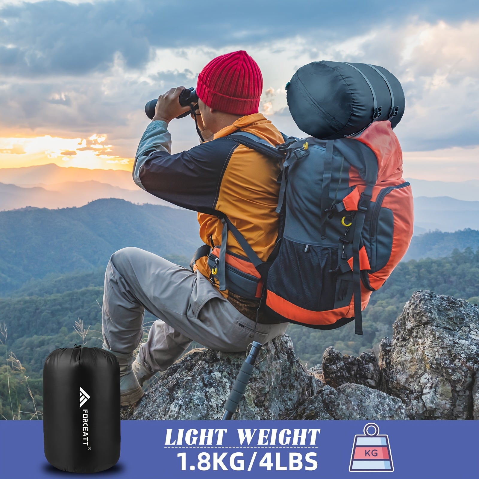 Sleeping Bag Winter, 0 to 20 Degrees Celsius(3.97LB\u002F82.68*31.5inch) Mummy Sleeping Bag Lightweight 4 Seasons, High Quality Sleeping Bag Small Packaging Size for Backpacking, Camping, Hiking, And Travel