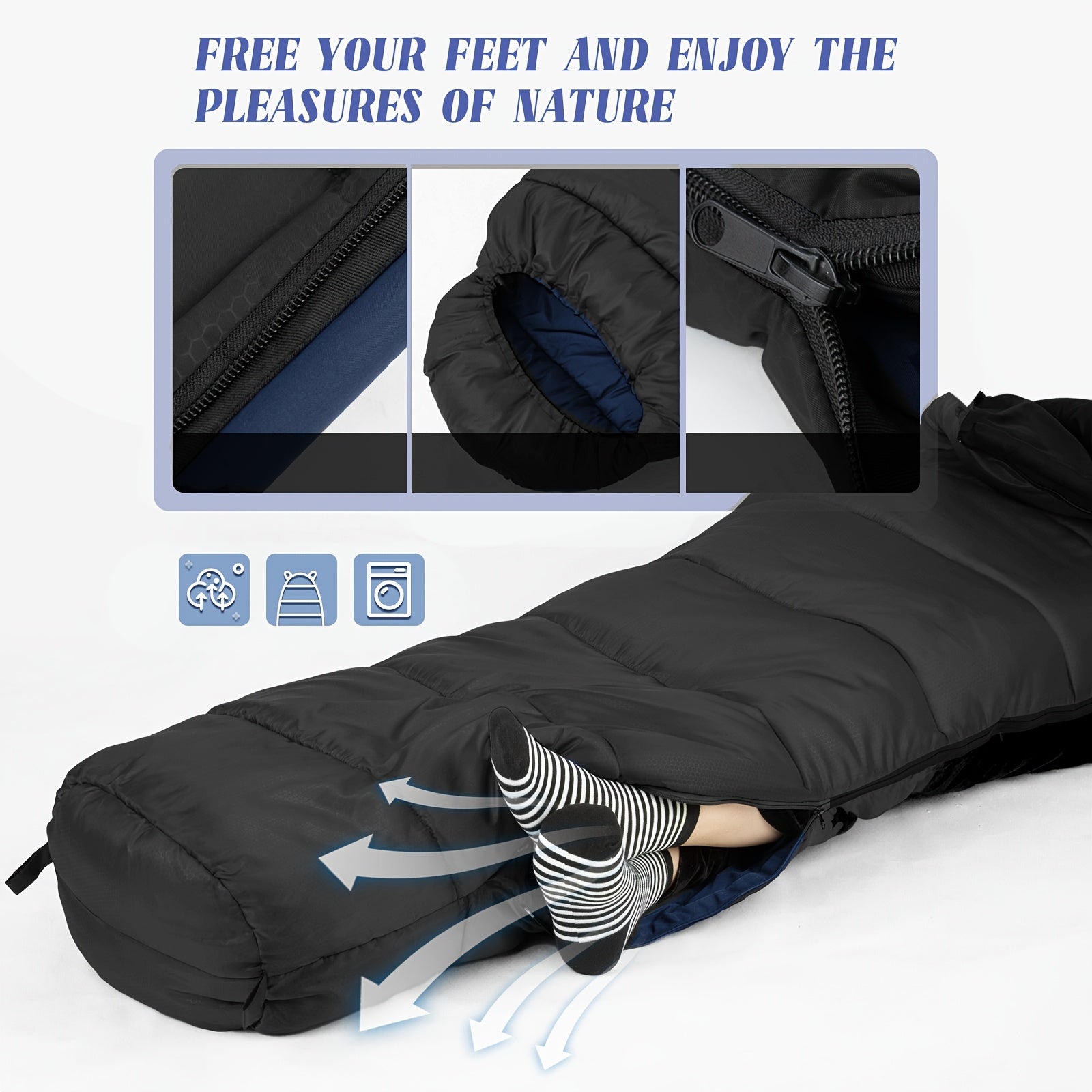 Sleeping Bag Winter, 0 to 20 Degrees Celsius(3.97LB\u002F82.68*31.5inch) Mummy Sleeping Bag Lightweight 4 Seasons, High Quality Sleeping Bag Small Packaging Size for Backpacking, Camping, Hiking, And Travel